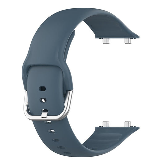 Solid Color Silicone Smart Watch Strap Adjustable Wrist Band for Oppo Watch 2 46mm - Dark Blue