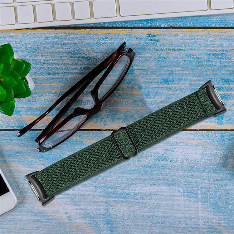 For Samsung Gear Fit2 SM-R360 Nylon Woven Watch Strap Replacement Adjustable Wrist Band - Army Green