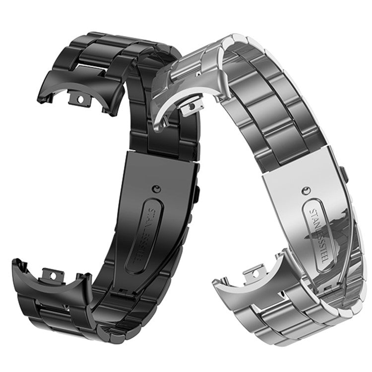 For Xiaomi Smart Band 9 NFC / 9 / 8 NFC / 8 3 Beads Smart Watch Metal Band Replacement Wrist Strap - Silver