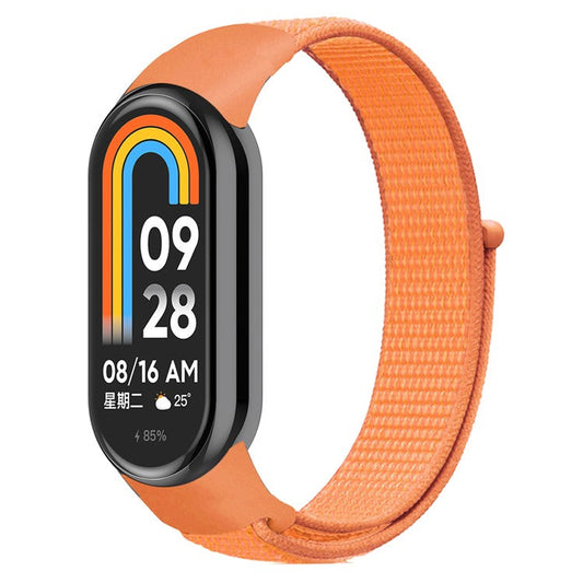 For Xiaomi Smart Band 9 NFC / 9 / 8 NFC / 8 Soft Nylon Watch Band Adjustable Sport Wrist Strap - Papaya
