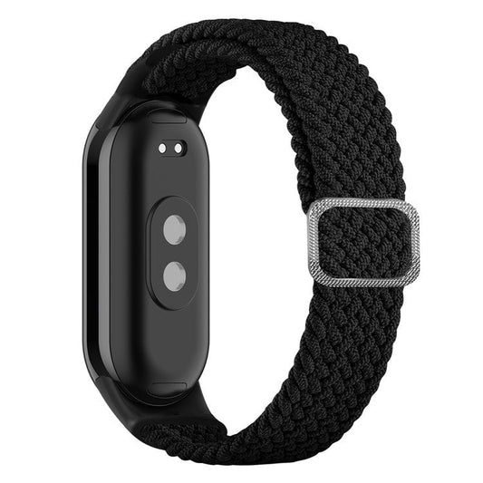 For Xiaomi Smart Band 9 NFC / 9 / 8 NFC / 8 Stretchy Nylon Watch Band Adjustable Braided Sport Strap - Black