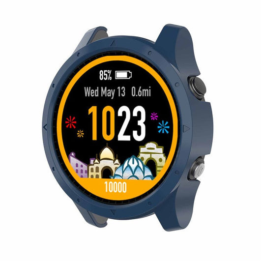 PC Watch Case Bracelet Protective Watch Cover for Garmin Forerunner 935/Forerunner 945 - Dark Blue