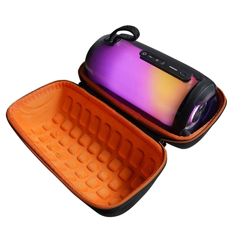 Hard EVA Shockproof Storage Box for JBL Pulse 5, Bluetooth Speaker Protective Cover Travel Carrying Bag - Black / Orange