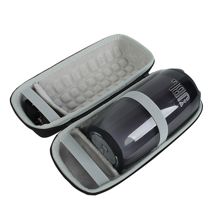 Portable Hard EVA Storage Case for JBL Pulse 5, Bluetooth Speaker Travel Carrying Bag with Shoulder Strap - Black  /  Grey