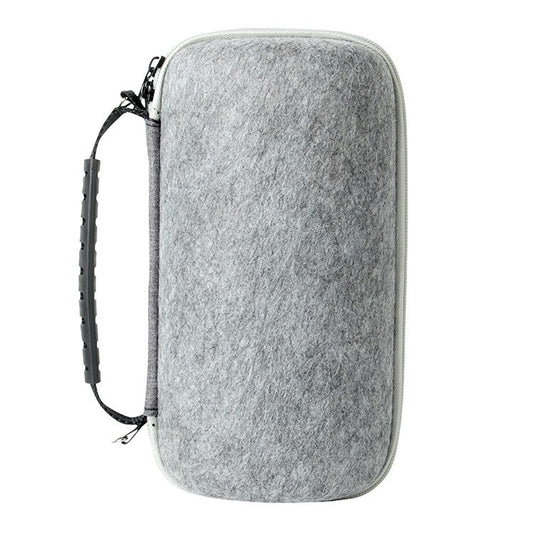 Felt Storage Bag for JBL Pulse 5 Bluetooth Speaker, Shockproof Zipper Carrying Case with Shoulder Strap and Carabiner - Grey