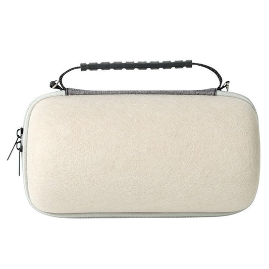 Felt Storage Bag for JBL Pulse 5 Bluetooth Speaker, Shockproof Zipper Carrying Case with Shoulder Strap and Carabiner - Apricot