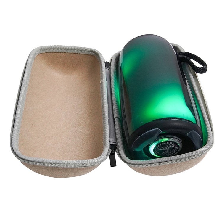 Felt Storage Bag for JBL Pulse 5 Bluetooth Speaker, Shockproof Zipper Carrying Case with Shoulder Strap and Carabiner - Apricot