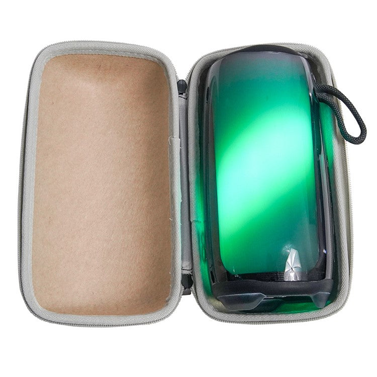 Felt Storage Bag for JBL Pulse 5 Bluetooth Speaker, Shockproof Zipper Carrying Case with Shoulder Strap and Carabiner - Apricot