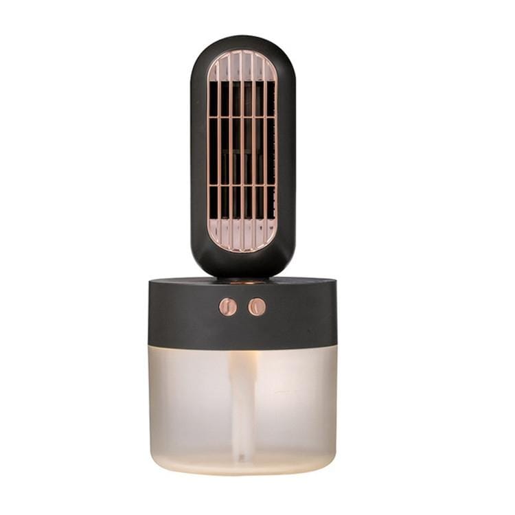 V8 Spray Fan USB Charging Shaking Head Desktop Table Fan Replenishing Fan (Black)