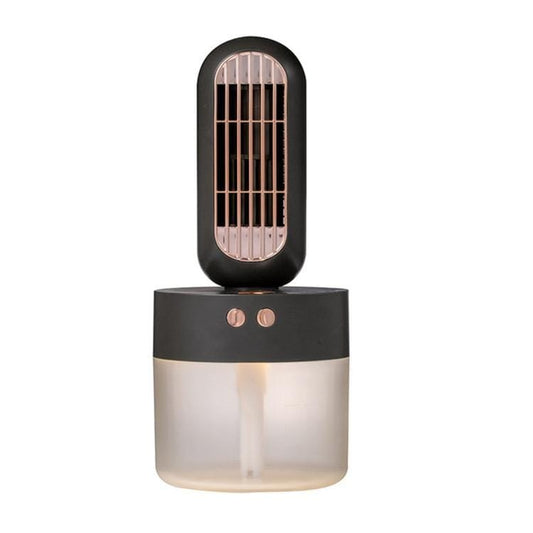 V8 Spray Fan USB Charging Shaking Head Desktop Table Fan Replenishing Fan (Black)