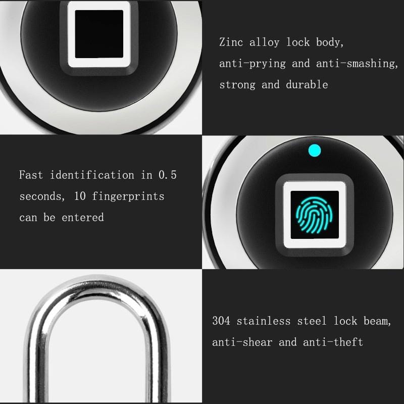 Cabinet Smart USB Padlock Waterproof Bluetooth APP Remote Authorization Fingerprint Lock (Champagne)