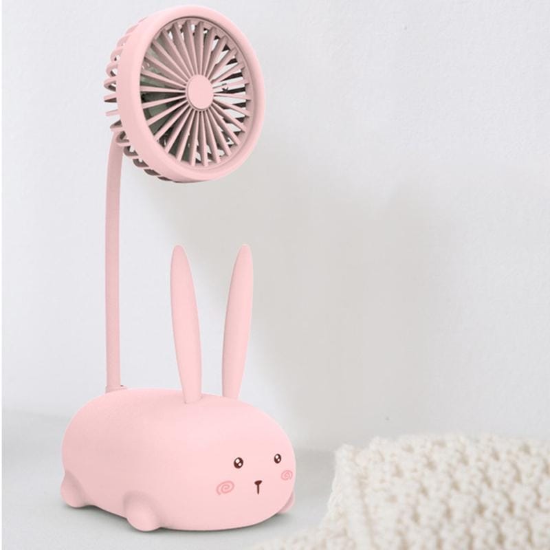Student Desktop Learning Cute Cartoon Mini Fan, Style:Rabbit (Green)