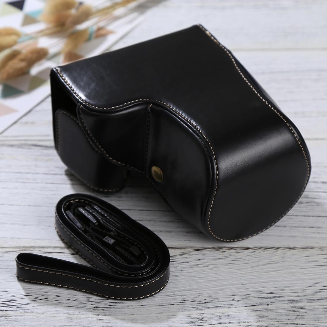 Full Body Camera PU Leather Case Bag with Strap for Sony ILCE-6500 / A6500 (Brown)