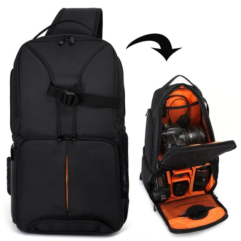 HUWANG Waterproof Shoulder Backpack  Padded Shockproof Camera Case Bag for Nikon (Orange)