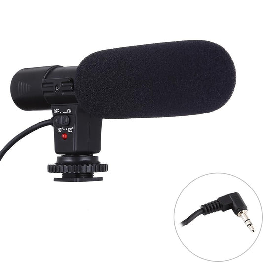 MIC-01-00L 30-18000Hz Rate Sound Clear Stereo Microphone for DSLR / Video Camera / DV / Computer / Projector / Recorder, Cable Length: 28cm