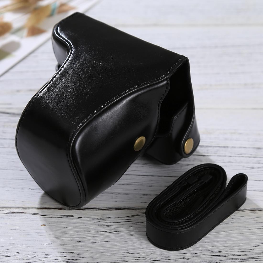 Full Body Camera PU Leather Case Bag with Strap for Panasonic Lumix DMC-GF6 (Coffee)