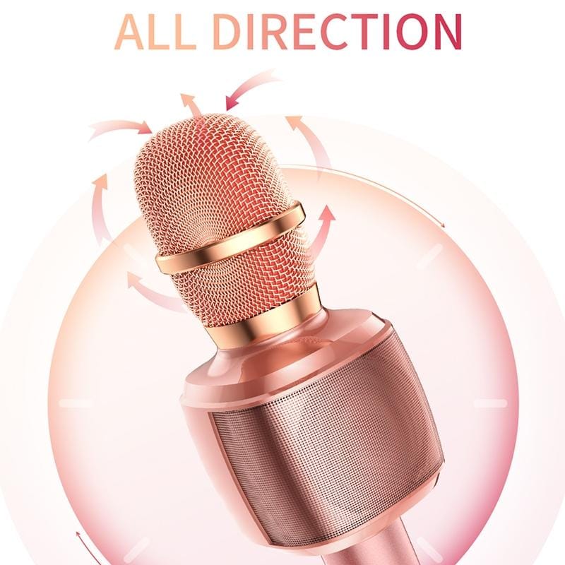 JOYROOM JR-MC2 Wireless Bluetooth External K Song Capacitive Microphone, Supports TF Card & 3.5mm Jack (Rose Gold)
