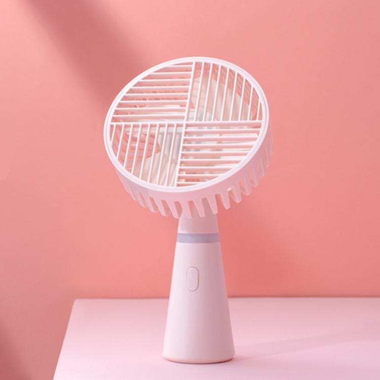 Trozk Summer Mini Handheld Desktop Dual-purpose USB Fan Night Light Fan (Pink)