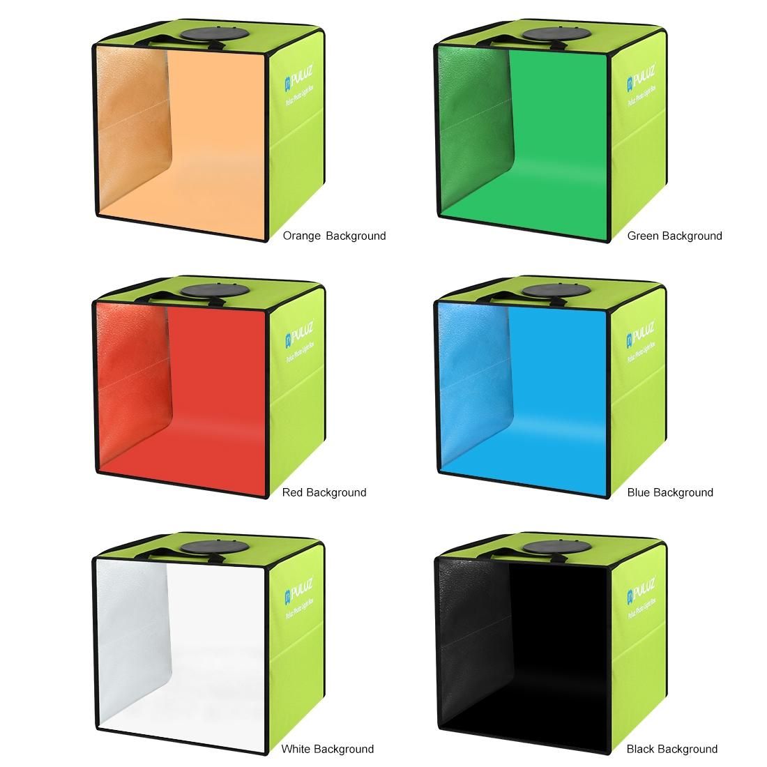 PULUZ 30cm Folding Portable Ring Light Photo Lighting Studio Shooting Tent Box Kit with 6 Colors Backdrops , Unfold Size: 30cm x 30cm x 30cm (Black)
