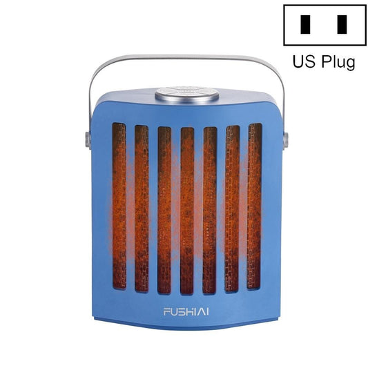 FUSHIAI Office Table Mini Small PTC Heater Desktop Quick Heat Silent Heater, Size:US Plug (Blue)