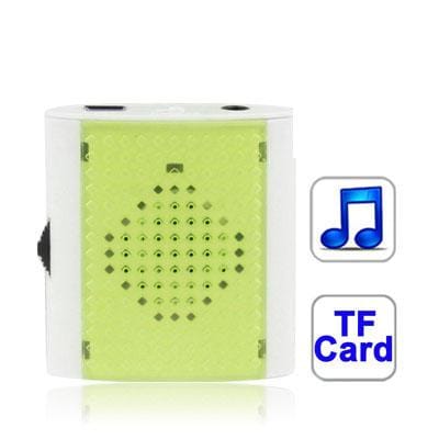 TF  Card Slot MP3 Player with Speaker, Clip (LightGreen)