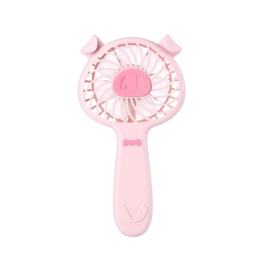 Handheld Mini Piggy Portable Cartoon USB Rechargeable Fan (Pink)