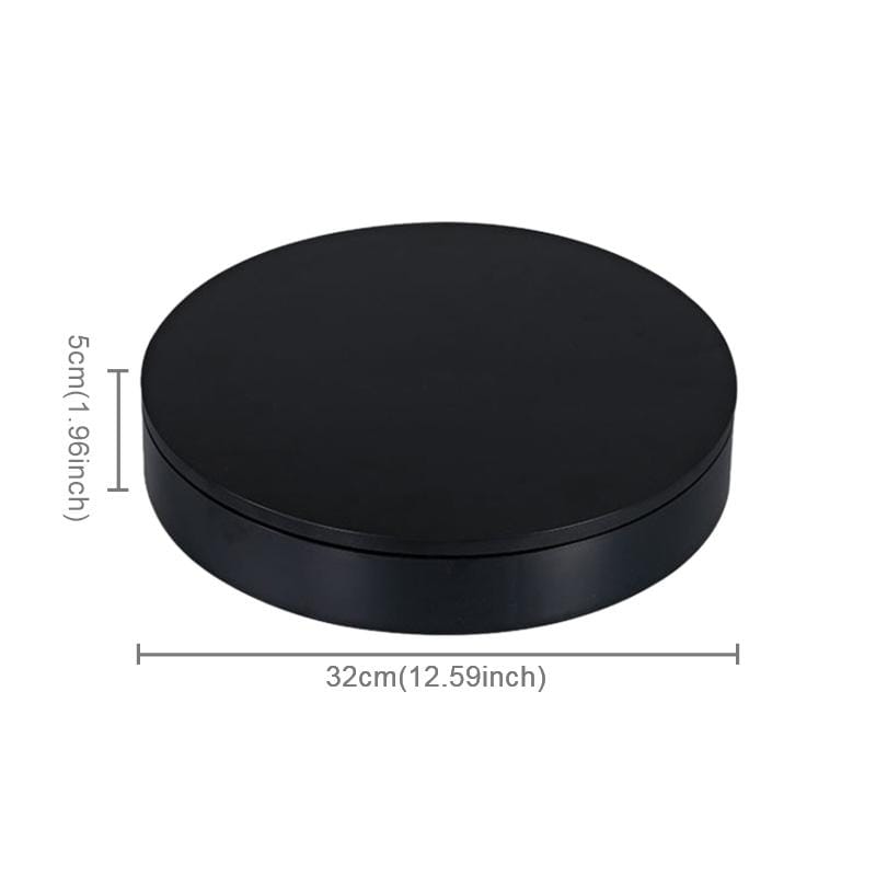 32cm Fixed Speed 360 Degree Electric Rotating Turntable Display Stand Video Shooting Props Turntable for Photography, Load 30kg, US Plug (White)