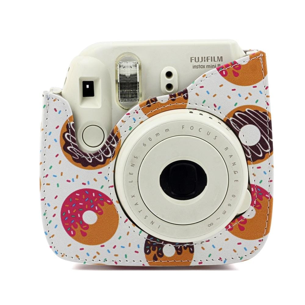 Sweet Buns Pattern Full Body Camera PU Leather Case Bag with Strap for FUJIFILM instax mini 9 / mini 8+ / mini 8