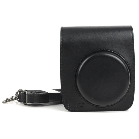 PU Leather Camera Protective bag for FUJIFILM Instax Mini 90 Camera, with Adjustable Shoulder Strap (Black)