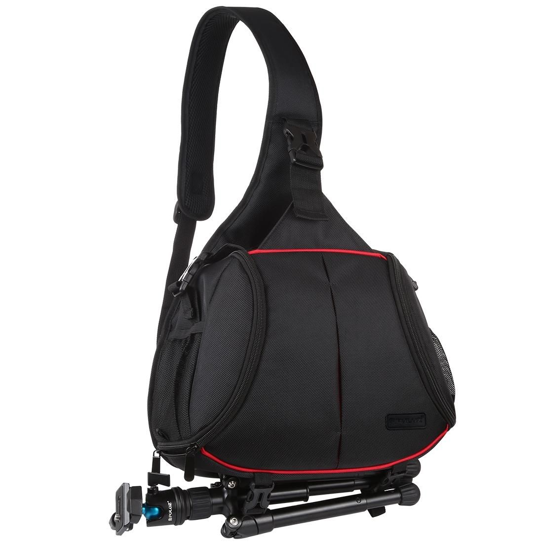 PULUZ Triangle Style SLR Camera Bag Sling Waterproof Backpack Single Shoulder Messenger Bags (Black)