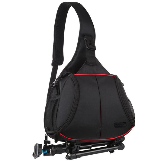 PULUZ Triangle Style SLR Camera Bag Sling Waterproof Backpack Single Shoulder Messenger Bags (Black)