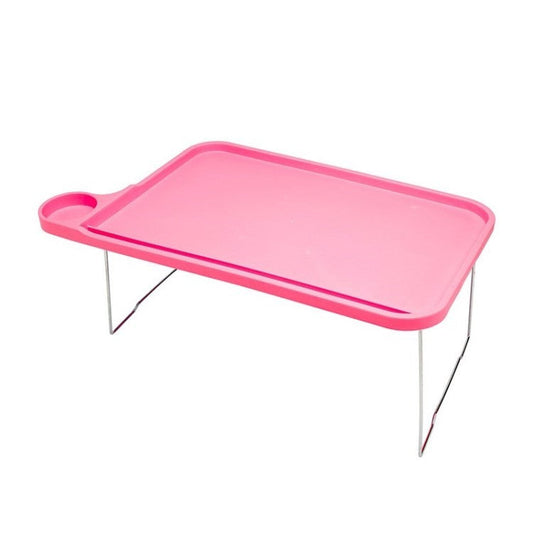 Foldable Portable Tablet Desk Computer Notebook Laptop Stand Food Tray for Bed Sofa - Pink
