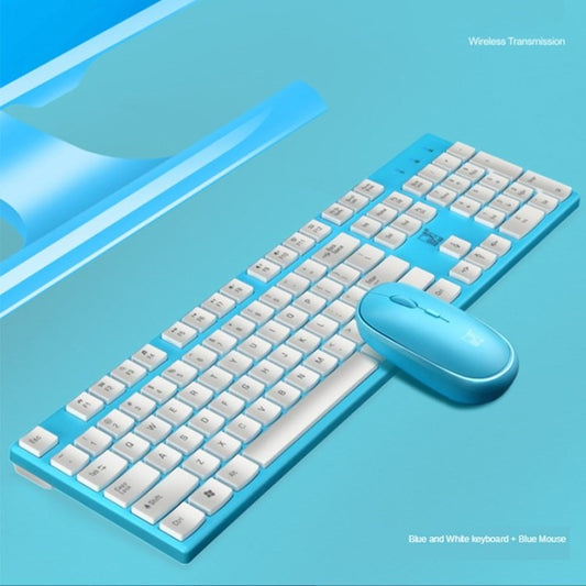 1600DPI Wireless Keyboard and Mouse Set 2.4G with Numeric Keypad for Laptop/PC - Blue