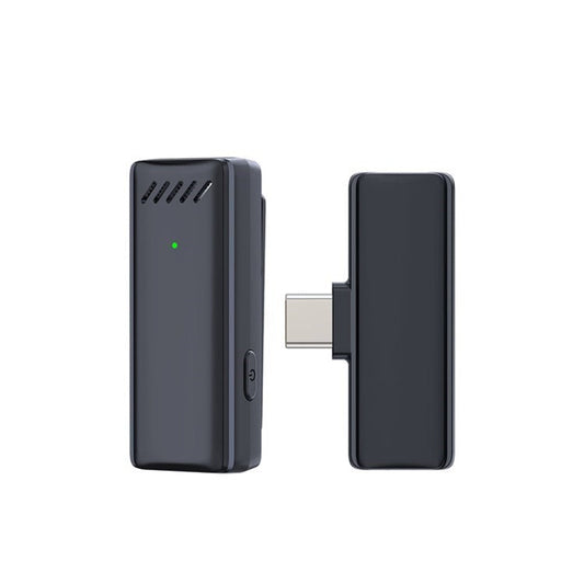 S10 AI Intelligent Noise Reduction Clip-on Microphone 2.4GHz Wireless Lavalier Lapel Microphone for Live Steam Radio - Black / Type-C