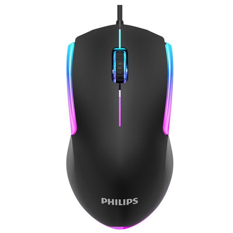 PHILIPS SPK9314 Portable Wired Mouse Laptop Desktop Optical Computer Luminous Mouse with Ergonomic Design