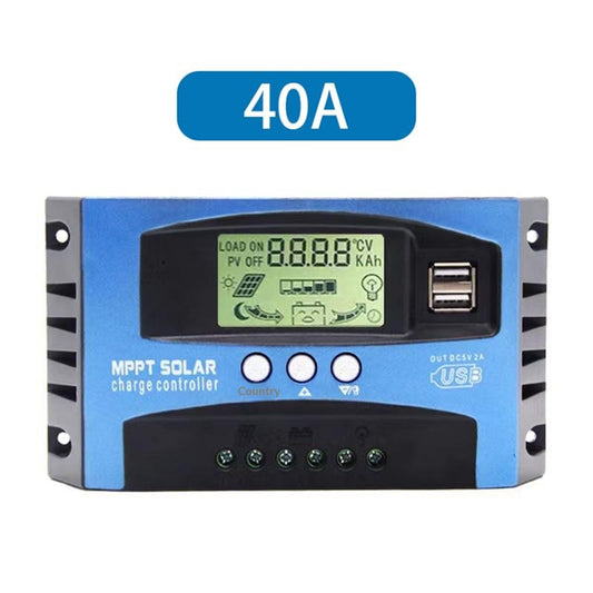 MPPT Solar Charge Controller LCD Display 12V / 24V Solar Panel Charger Regulator - 40A