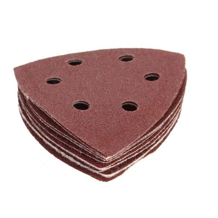 100Pcs Sandpapers 40 / 60 / 80 / 100 / 120 / 150 / 180 / 240 Grits 6-Hole Triangular Sanding Papers