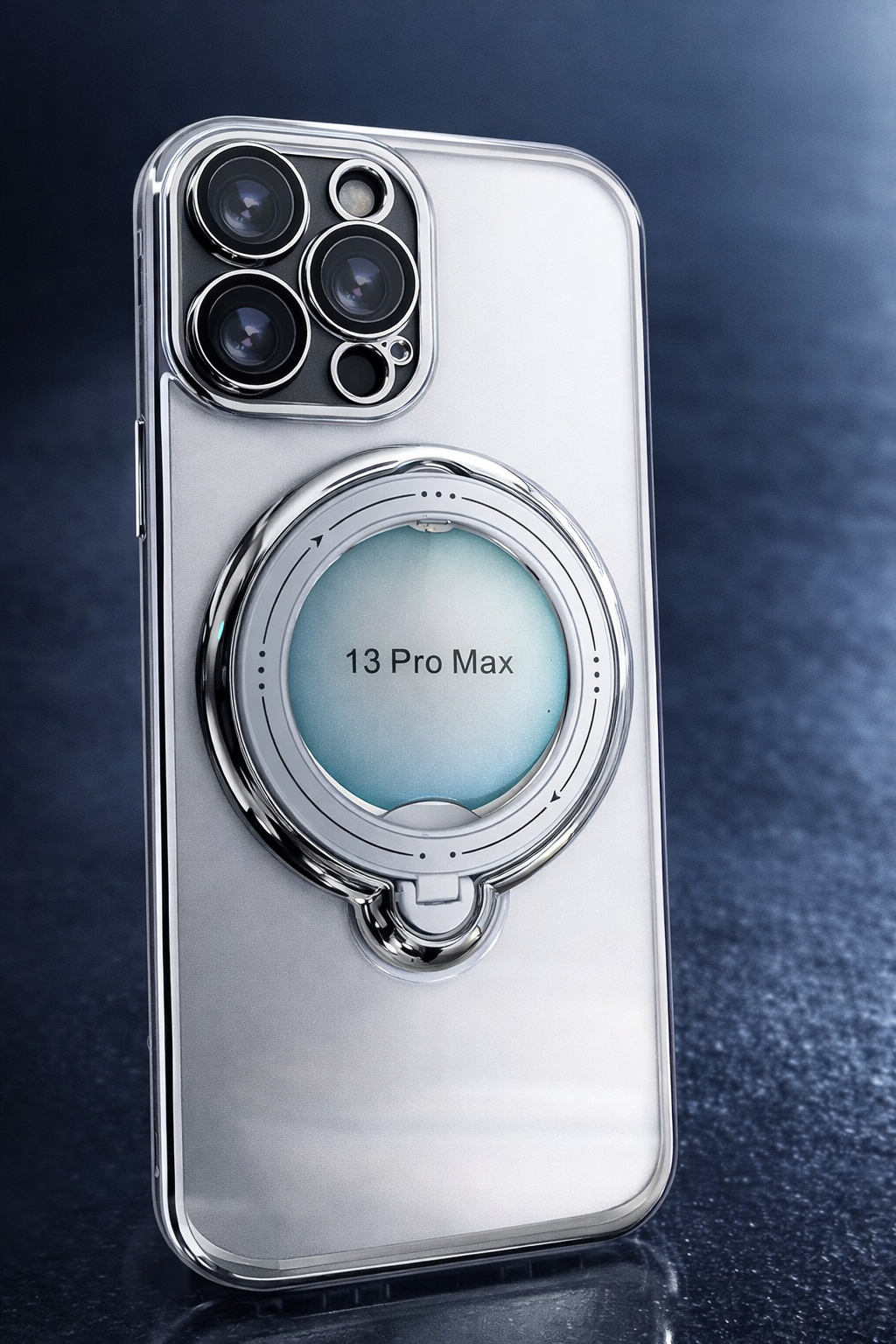 Kickstand Case for iPhone 13 Pro Max 6.7 inch PC+TPU Phone Cover Shockproof Phone Case Compatible with MagSafe - Silver