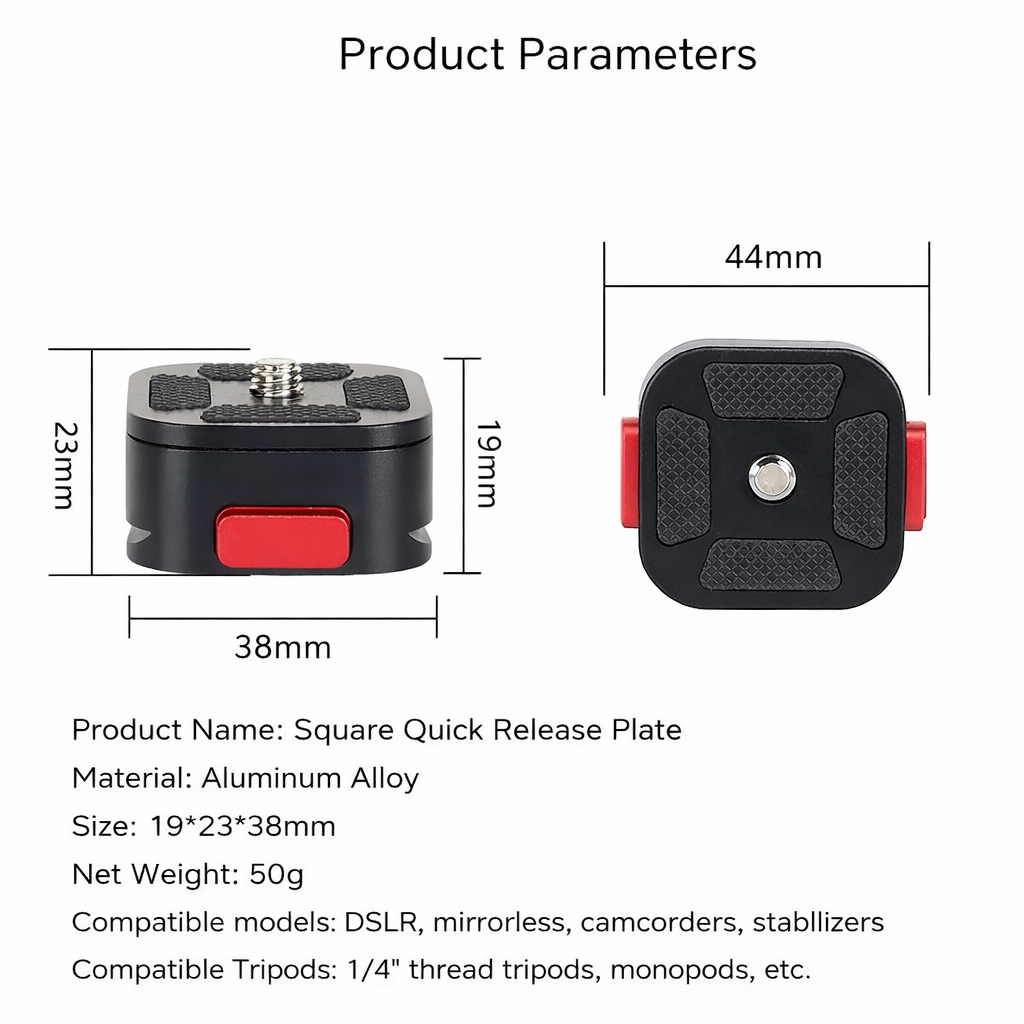 Uniqkart 2107 Claw Quick Release Plate Top Cap Cover Quick Install System for DSLR Camera Mic Monitor