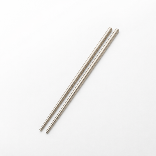 1 Pair of Titanium Lightweight Ultra-strong Square Reusable Chopsticks with Carrying Pouch Camping Utensils Outdoor 195mm/230mm