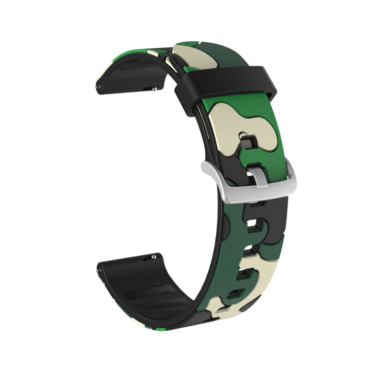 Camouflage Silicone Replacement Wrist Strap Watchband with Silver Buckle, 20mm For Amazfit GTR 2 / GTR 42mm, 20mm For Amazfit GTR 42mm, 20mm For Amazfit GTS / GTS 2