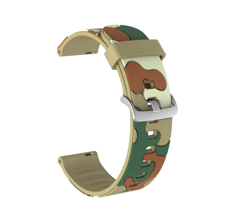 Camouflage Silicone Replacement Wrist Strap Watchband with Silver Buckle, 20mm For Amazfit GTR 2 / GTR 42mm, 20mm For Amazfit GTR 42mm, 20mm For Amazfit GTS / GTS 2