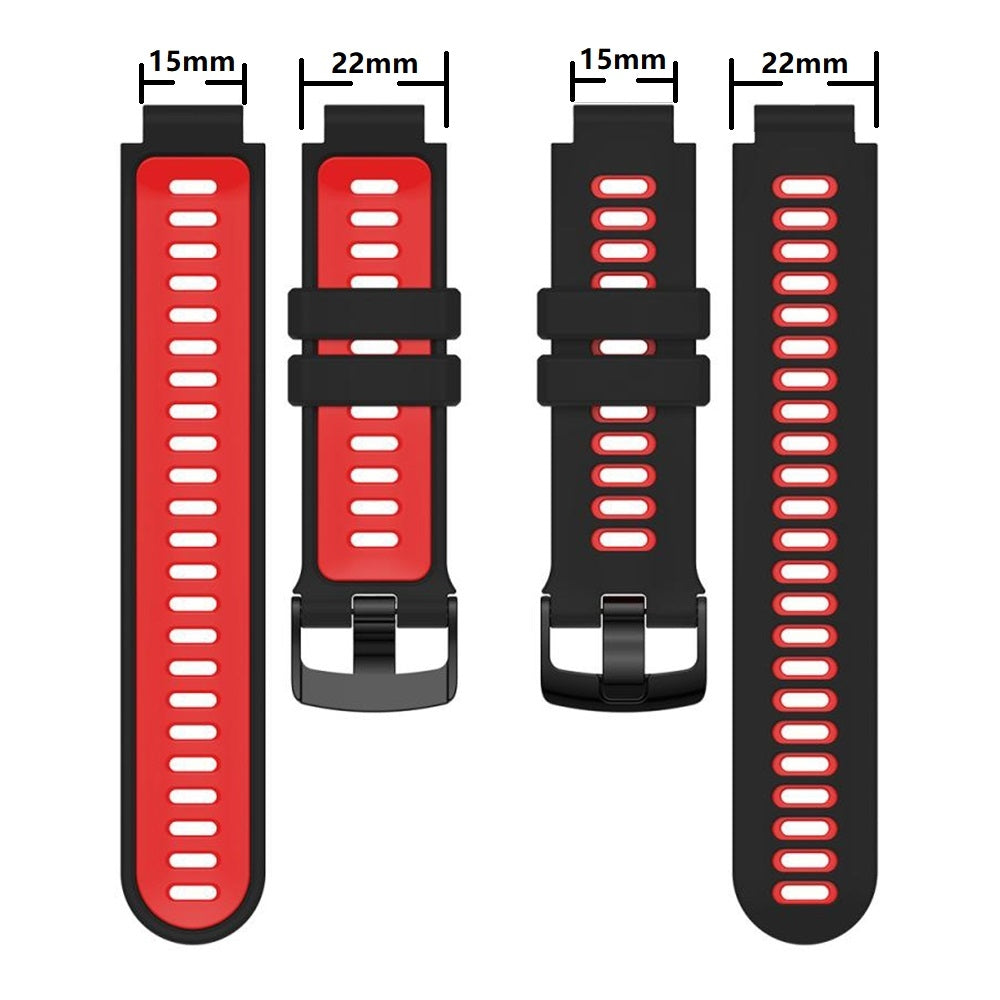 For Garmin Forerunner 220/230/235/620/630/735XT Two-color Silicone Watch Band(Black+Grey)