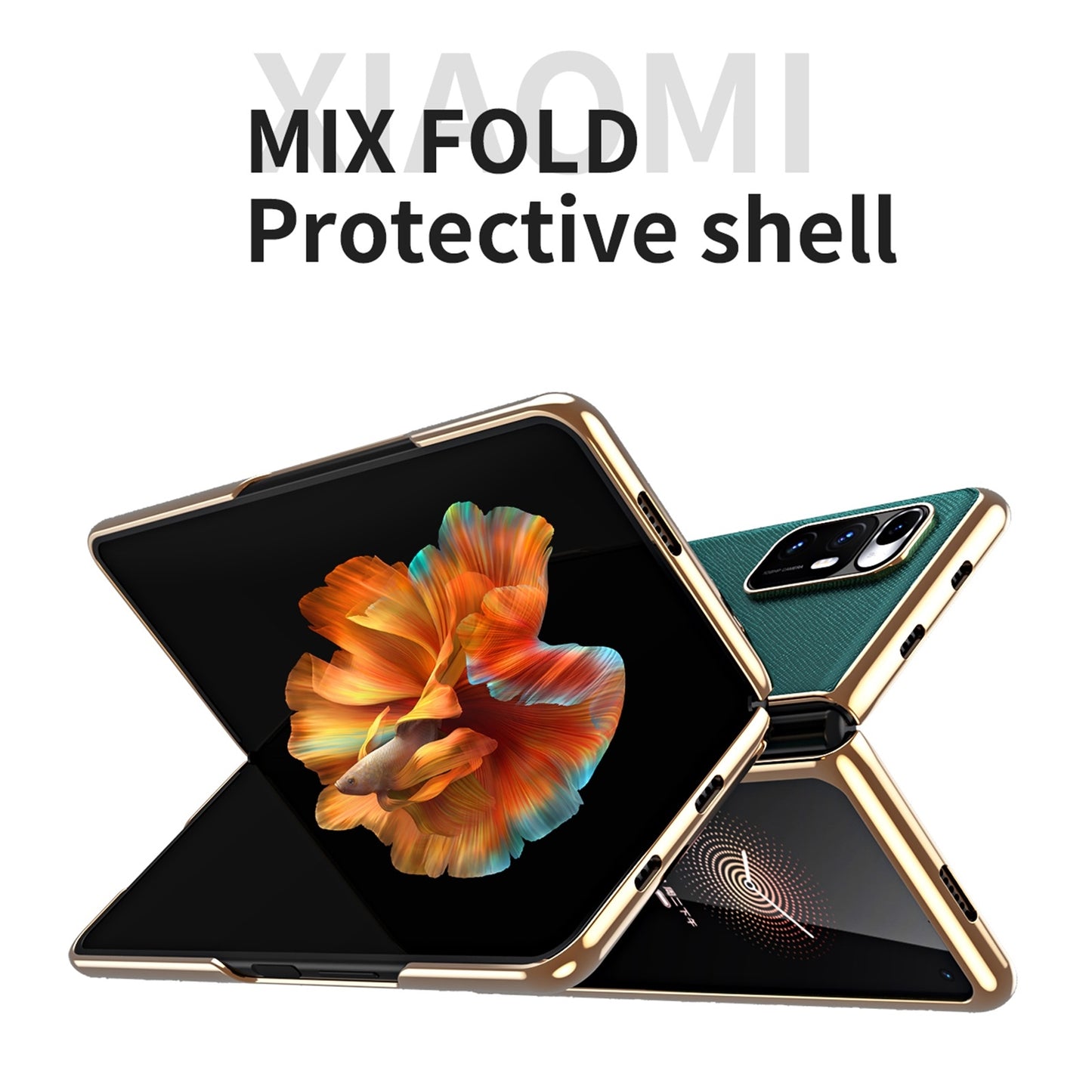 For Xiaomi Mi Mix Fold Electroplated Leather Texture Protective Case(Red)
