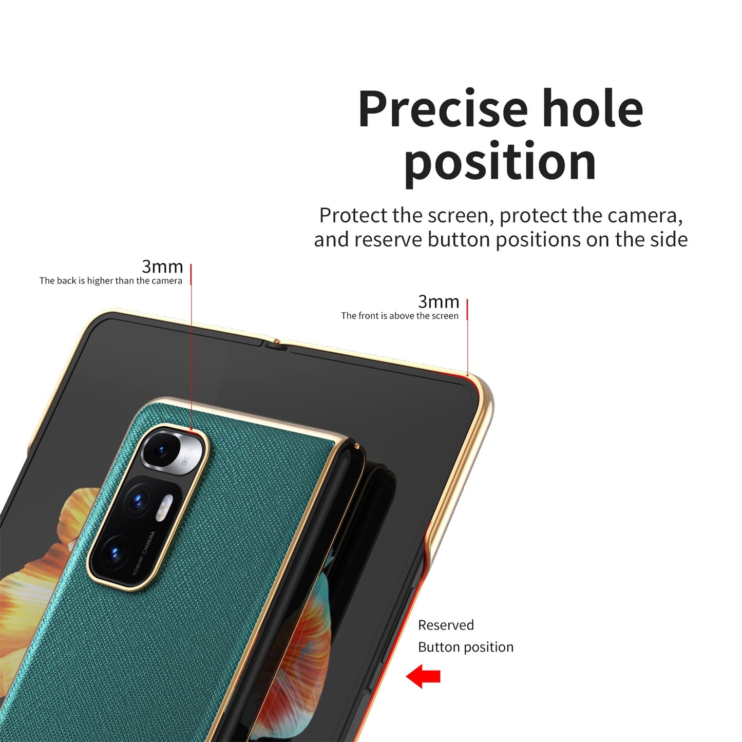 For Xiaomi Mi Mix Fold Electroplated Leather Texture Protective Case(Purple)
