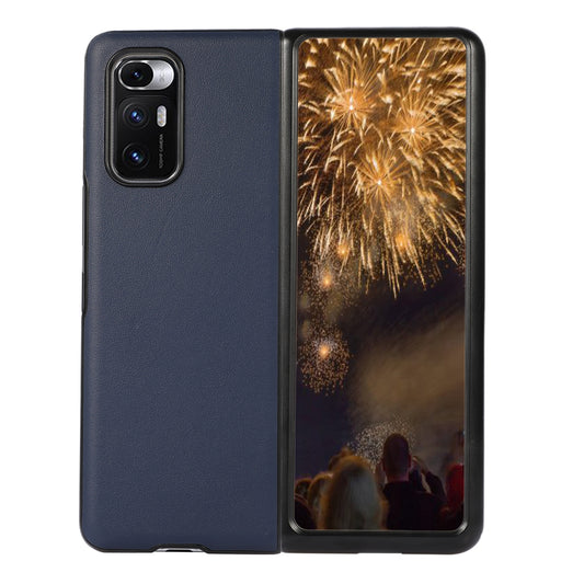 For Xiaomi Mi Mix Fold Genuine Leather Lambskin Texture Folding Protective Case(Blue)