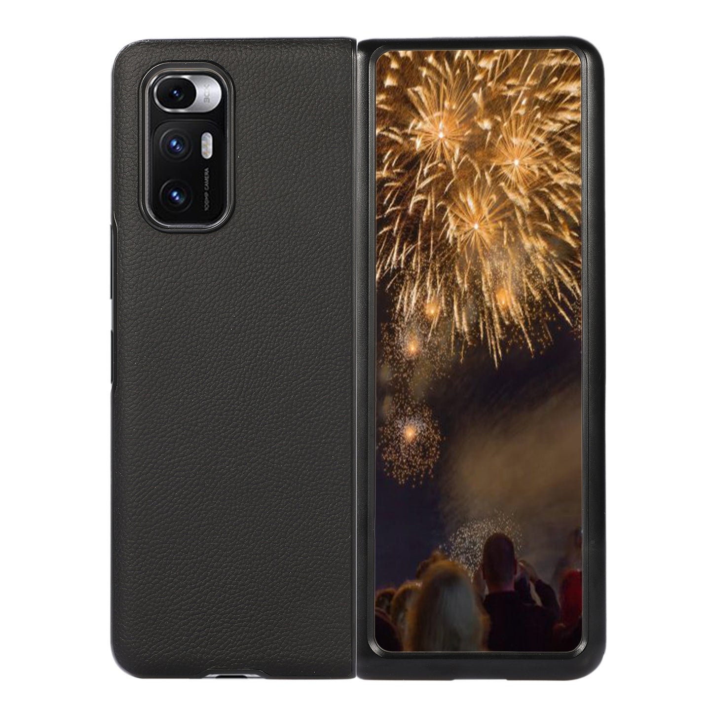 For Xiaomi Mi Mix Fold Genuine Leather Folding Protective Case(Black)