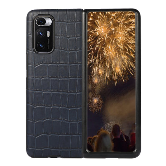 For Xiaomi Mi Mix Fold Crocodile Texture Leather Folding Protective Case(Blue)