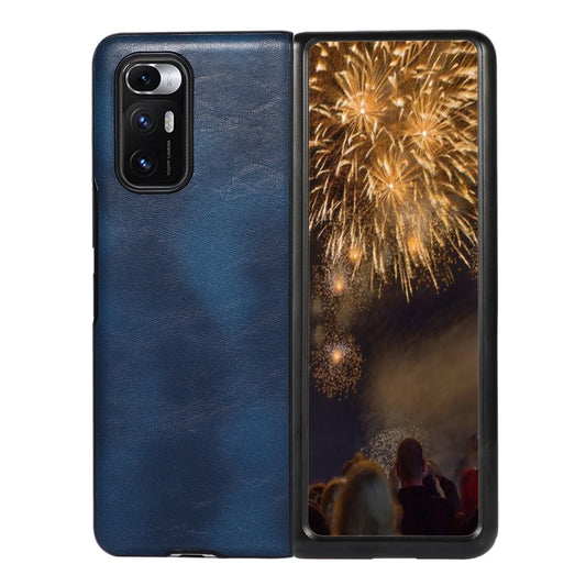 For Xiaomi Mi Mix Fold Two-color Crazy Horse Texture Leather Protective Case(Blue)
