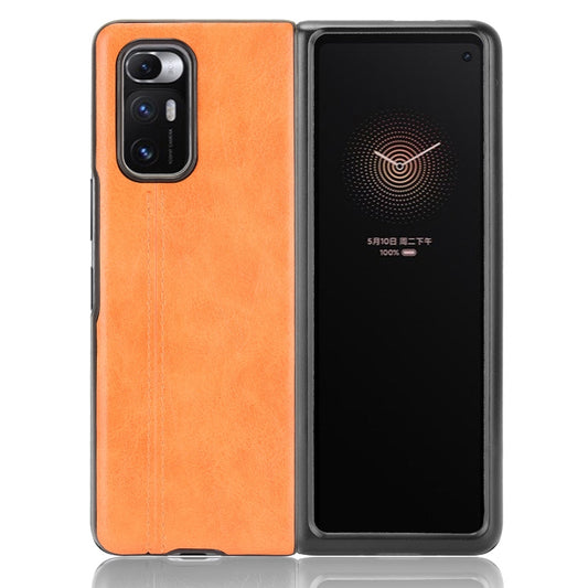 For Xiaomi Mi Mix Fold Shockproof Sewing Cow Skin Texture PC + PU + TPU Case(Orange)